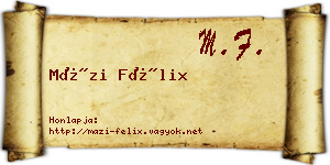 Mázi Félix névjegykártya